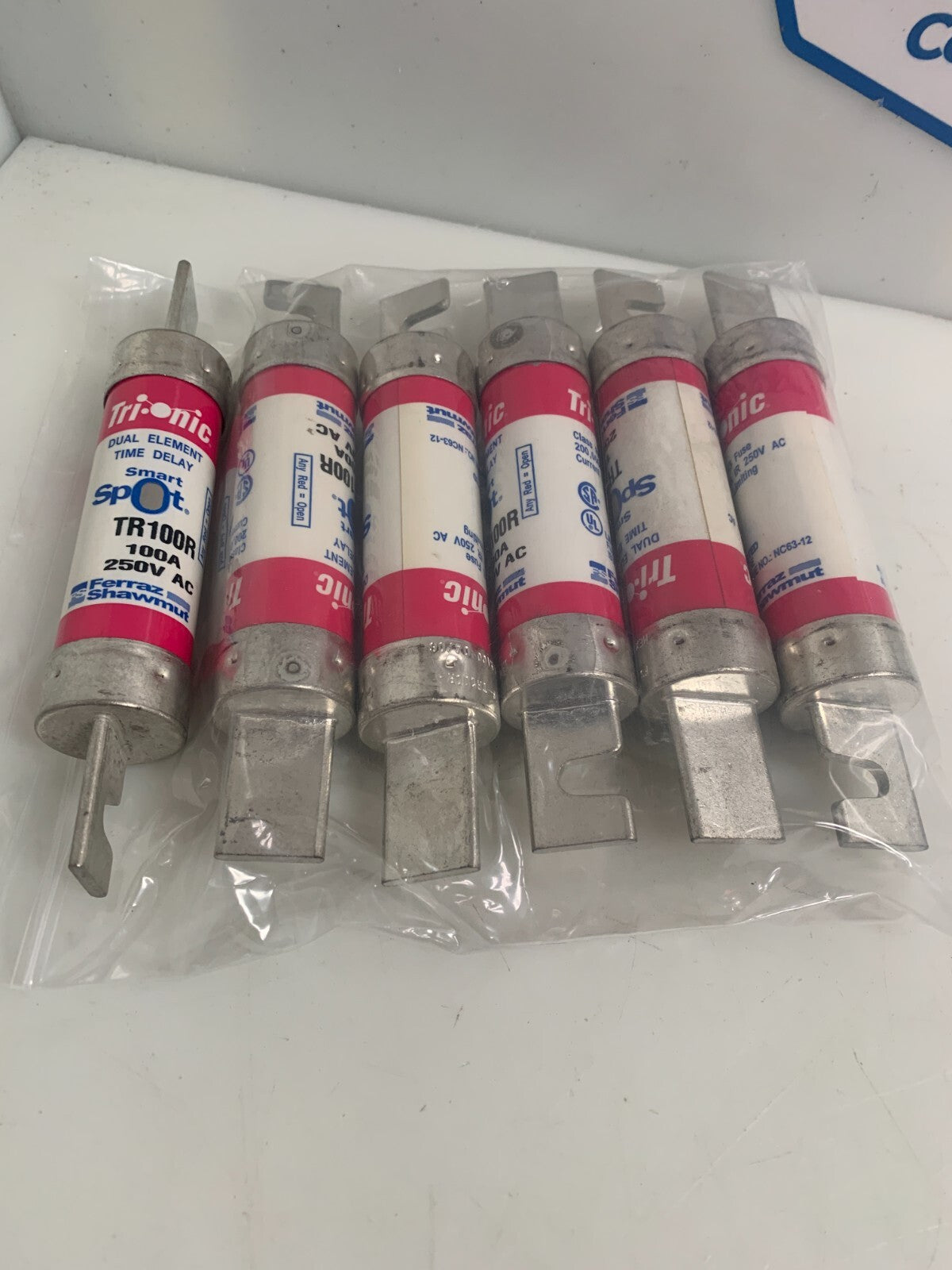 Lot of 6 Ferraz Shawmut TR100R Time-Delay Fuse 100A 250VAC