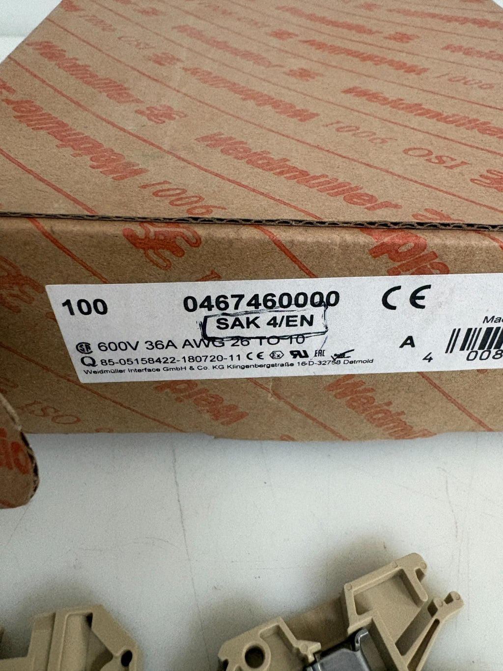 WEIDMULLER TERMINAL BLOCK 0467460000 SAK 4/EN1