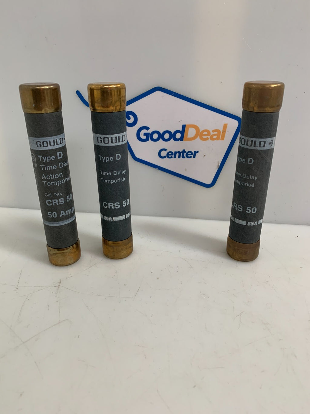 Lot of 3 GOULD SHAWMUT CRS 50 50 AMP TYPE D TIME DELAY 600V