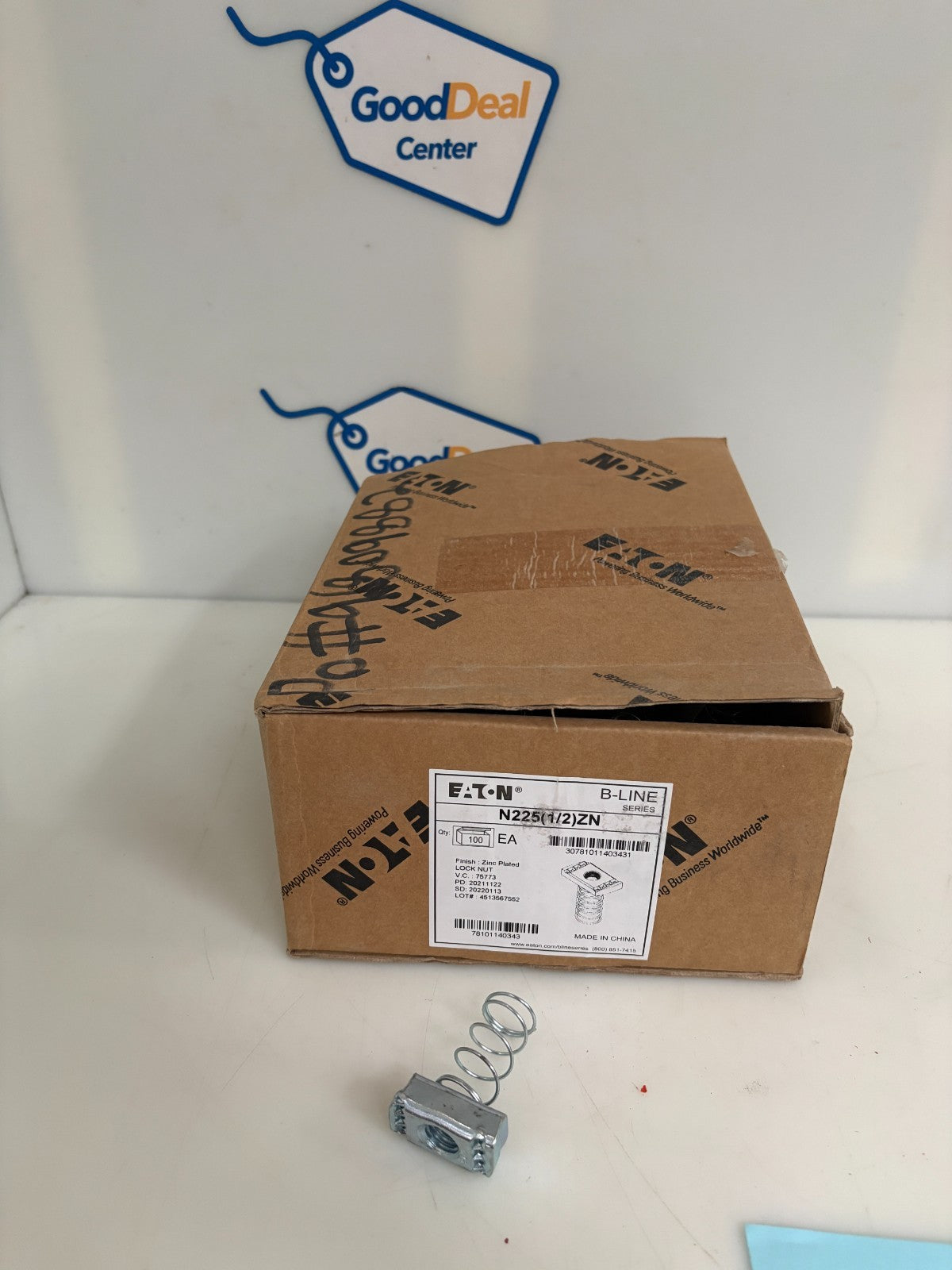 EATON FINISH ZINC PLATED LOCK NUT B-LINE N225(1/2) ZN 100 PER BOX0