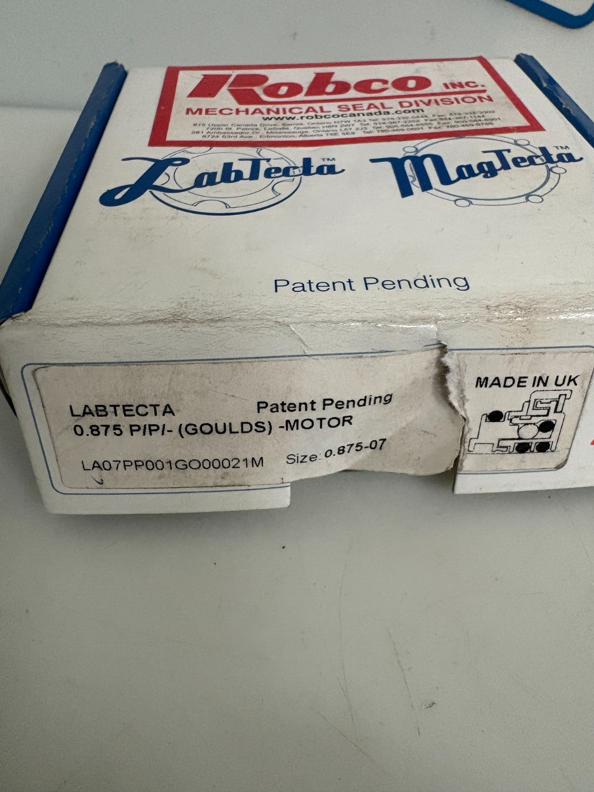 AES SEAL LABTECTA PUMP SEAL 0.875 #LA07PP001GO 0001M
