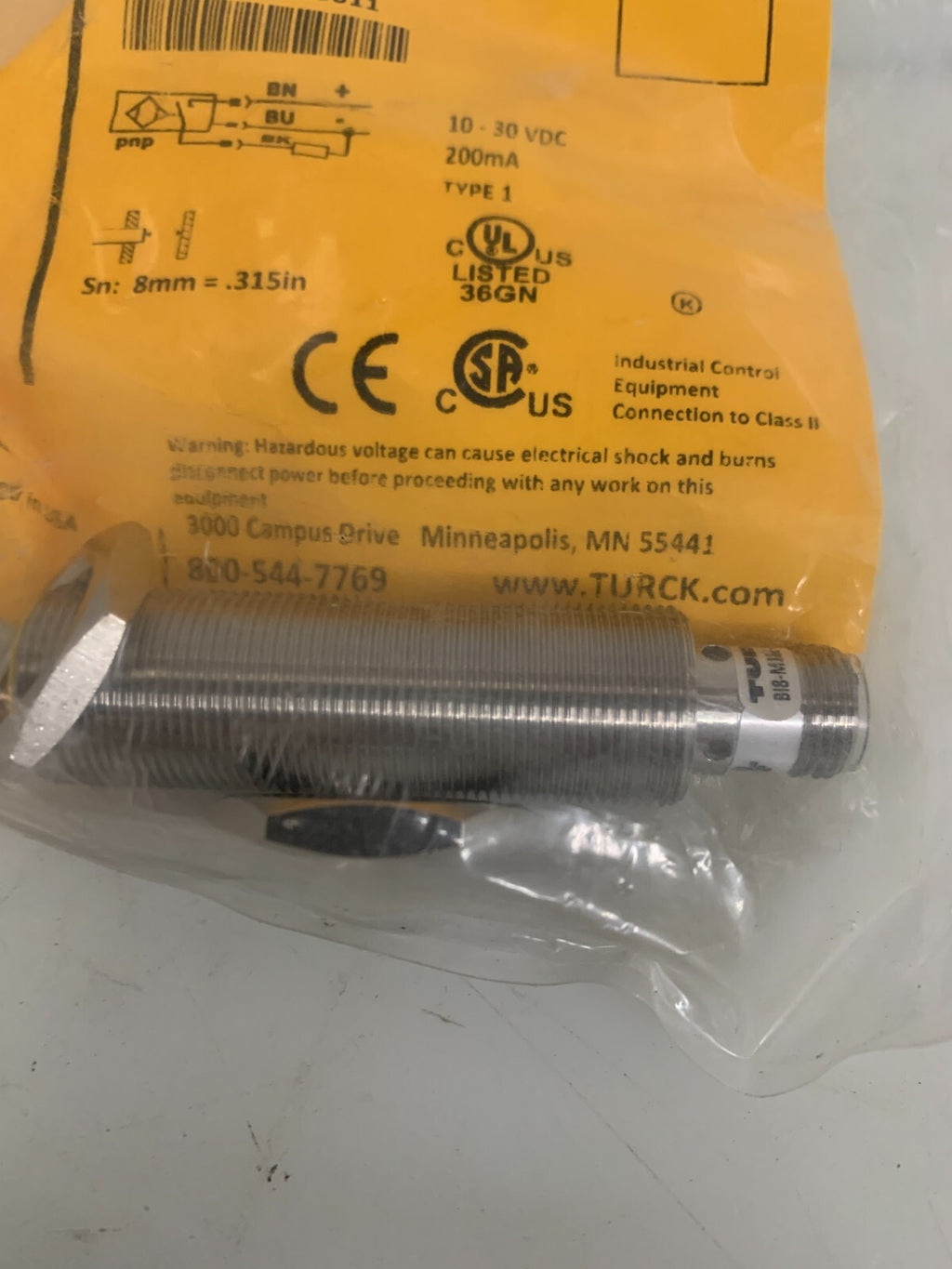 TURCK PROXIMITY SENSOR B18-M18E-AP6X-H1141