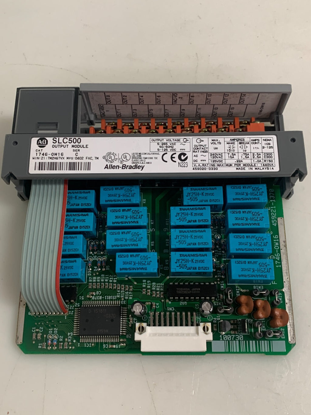 ALLEN BRADLEY SCC500 16 POINT DIGITAL OUTPUT MODULE 1746-0W16 SER C