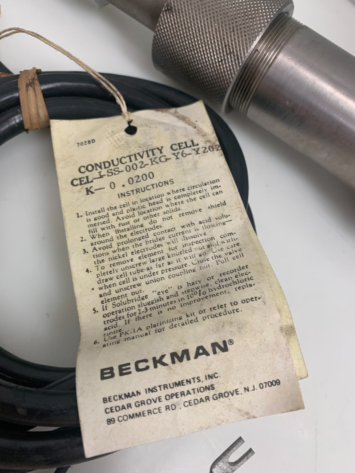 BECKMAN  Conductivity Cell I-SS-002-KG-Y6-200