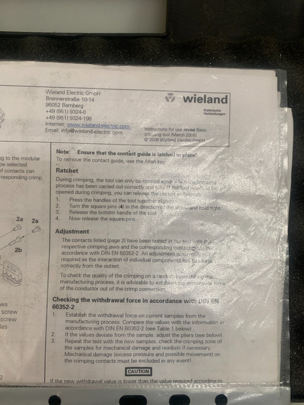 WIELAND GRIMPING TOOL 95.101.0600.0  IN CASE3