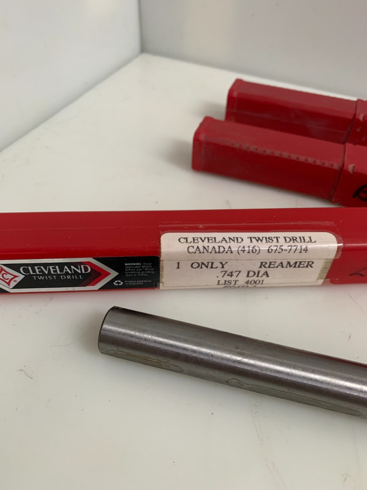 LOT OF 3 CLEVELAND REAMER .747 DIA FLUTE STRAIGHT C27233 #1249522-6