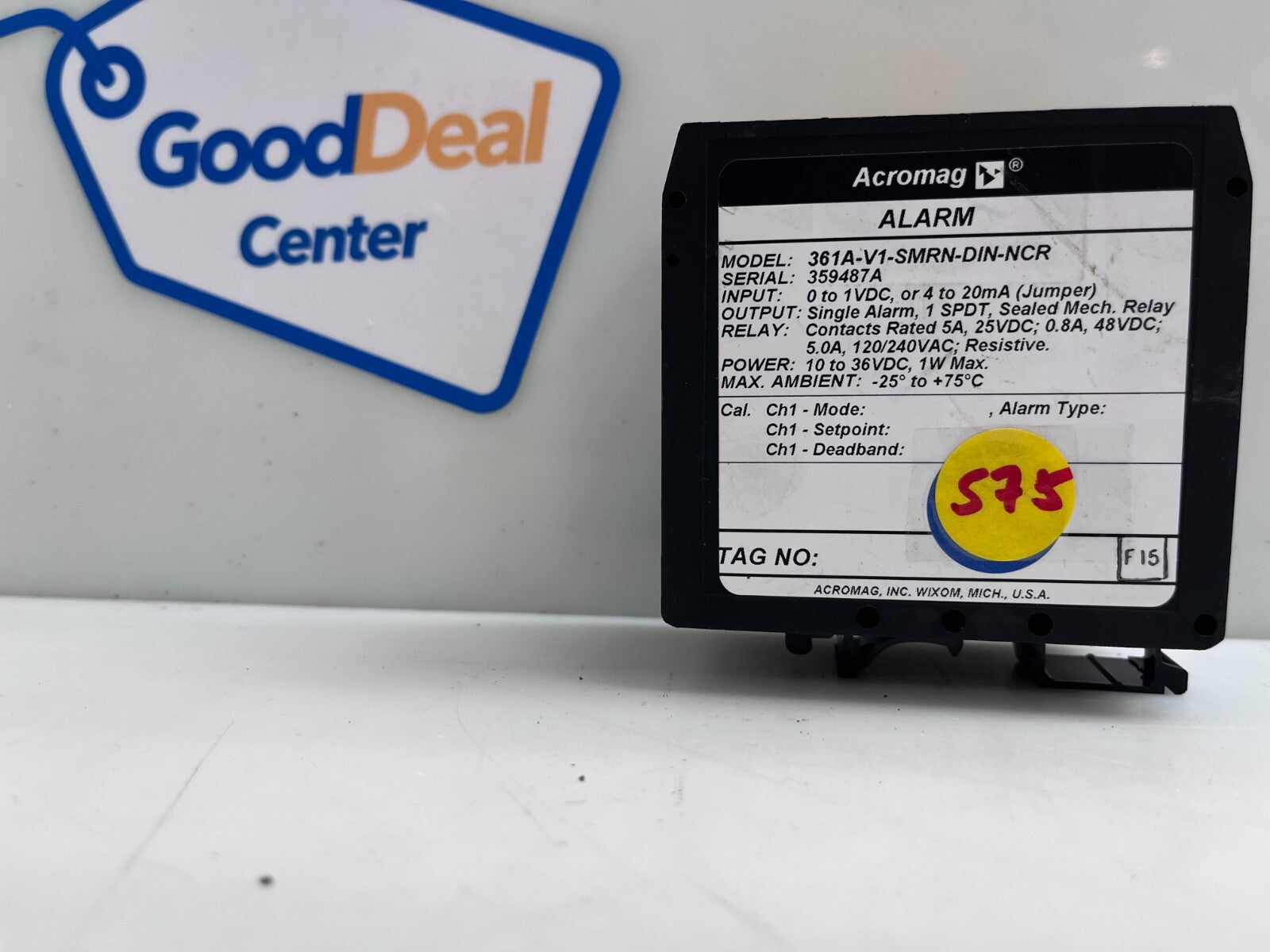 ACROMAG Alarm 361A-V1-SMRN-DIN-NCR 120/240VAC 5.0A