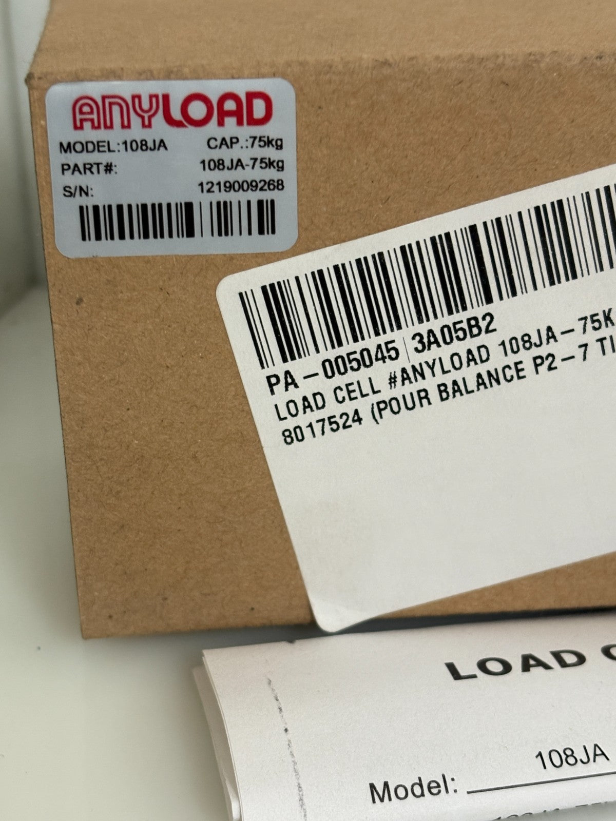 ANYLOAD SCANPRO LOAD CELL 75KG 108JA3