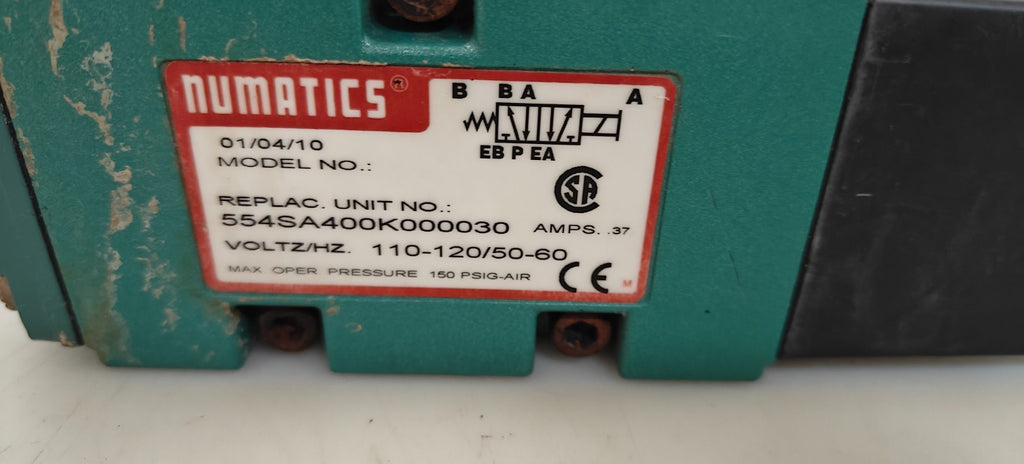 NUMATIC SOLENOID 4 WAY VALVE 554SA400K0000301