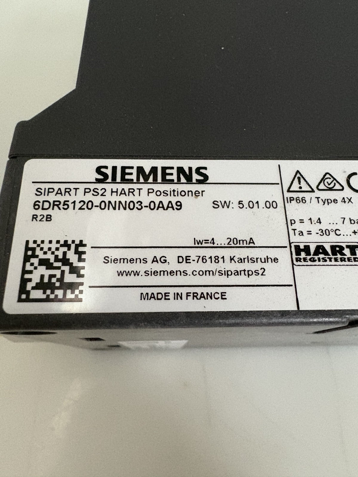 SIEMENS SIPART HART POSITIONER 6DR5120-0NN03-0AA9