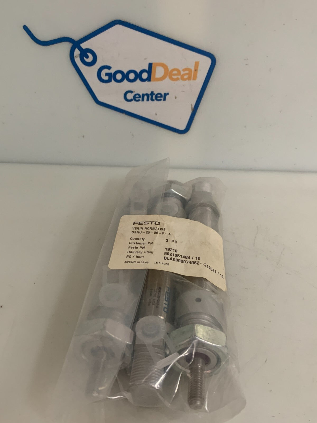 LOT OF 3 FESTO STANDARD PNEUMATIC CYLINDER 19210 DSNU-20-50-P-A
