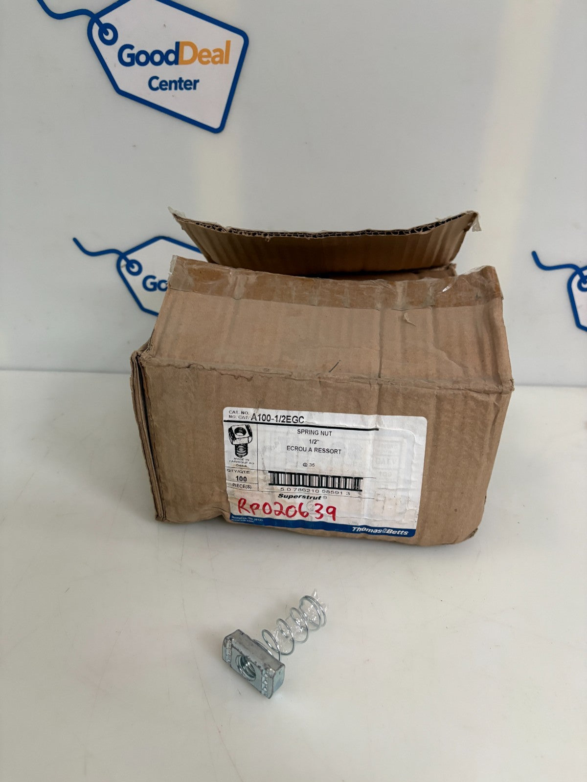 THOMAS & BETTS SUPERSTRUT 1/2" SPRING NUT A100-1/2 EGC 100 PER BOX0