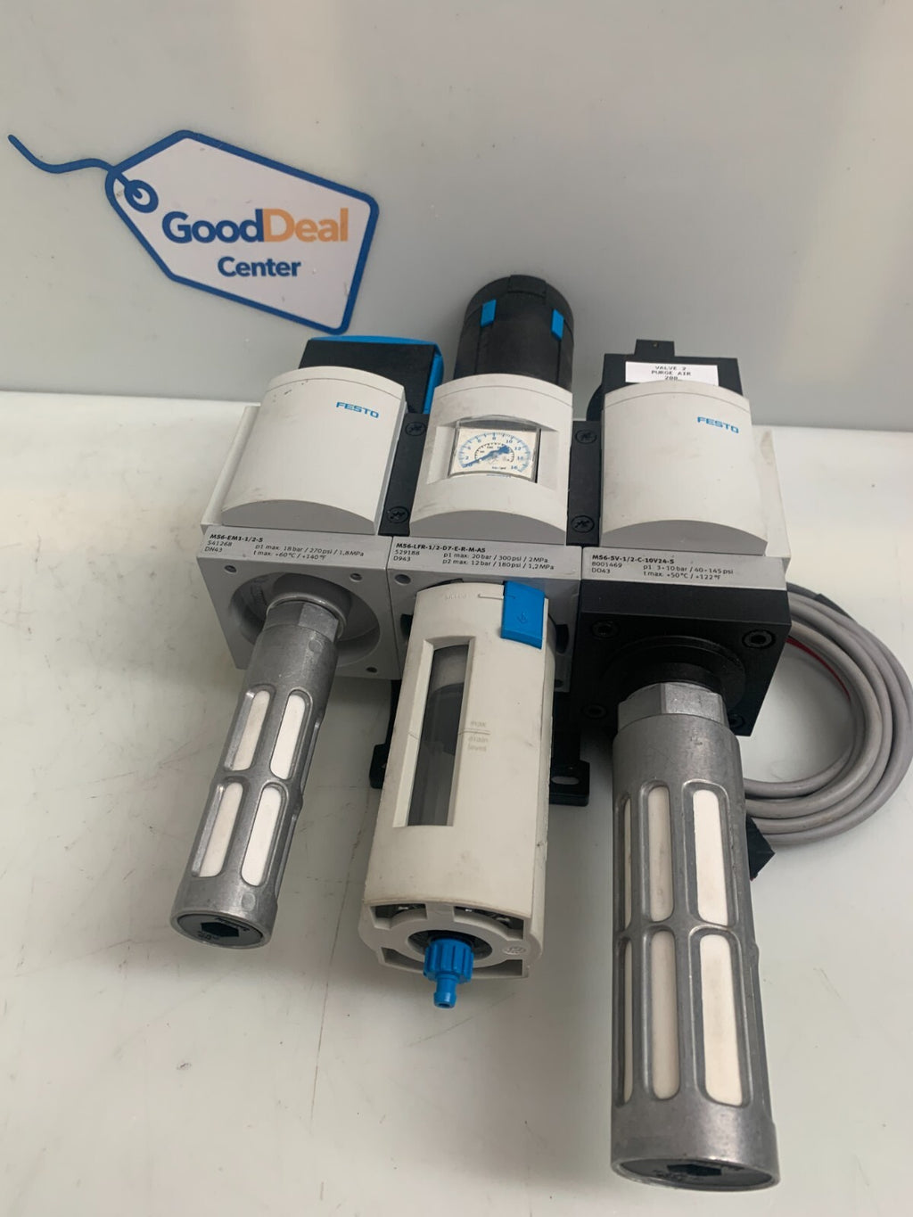 Festo Pneumatic MS6-EM1-1/2-S + MS6-LFR-1/2-D7-E-R-M-AS + MS6-SV-1/2-10V24-5