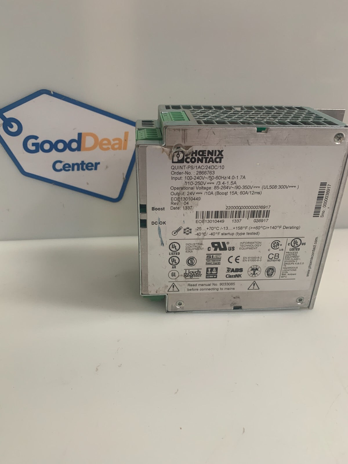 PHOENIX CONTACT Switch Power Supply QUINT-PS/1AC/24DC/10 2866763