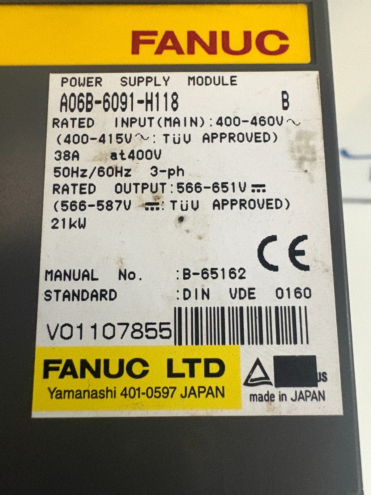 GE FANUC POWER SUPPLY MODULE A06B-6091-H118 B 2