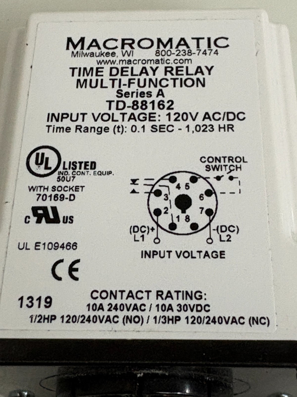 MACROMATIC TIMER RELAY TD 88162