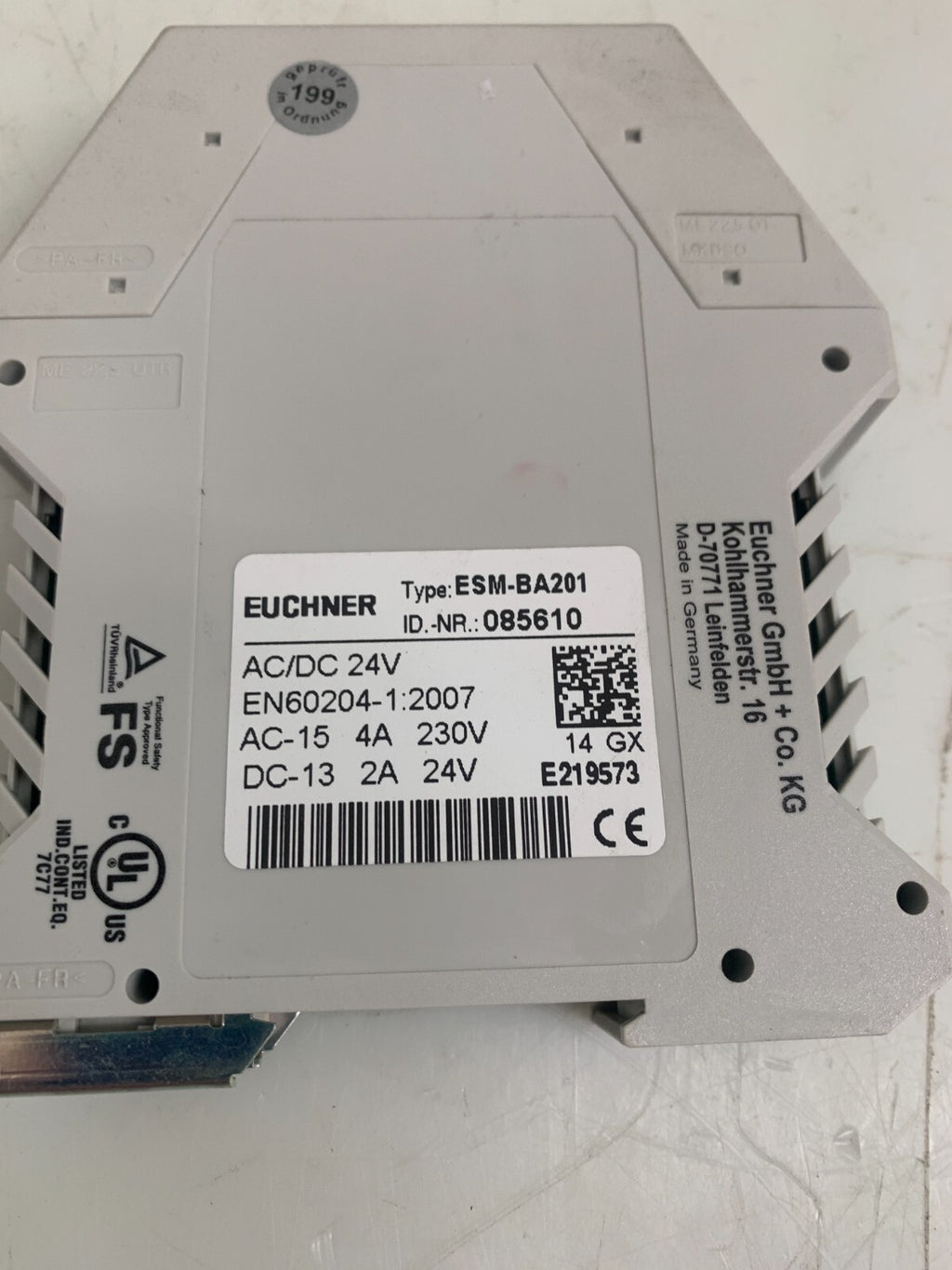 EUCHNER ESM-BA201  Safety Relay  0856102