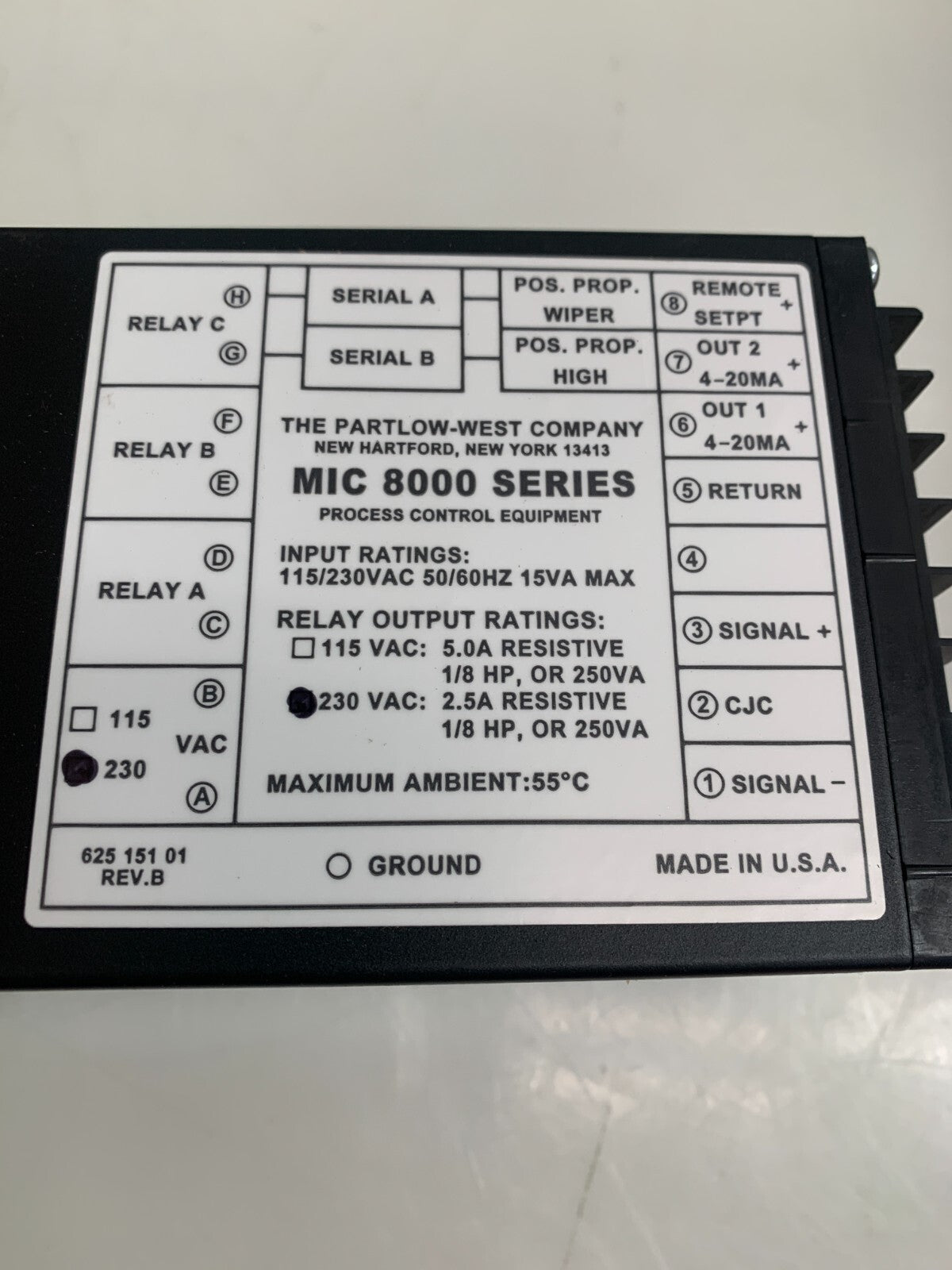 PARTLOW  Temperature Controller  8231102