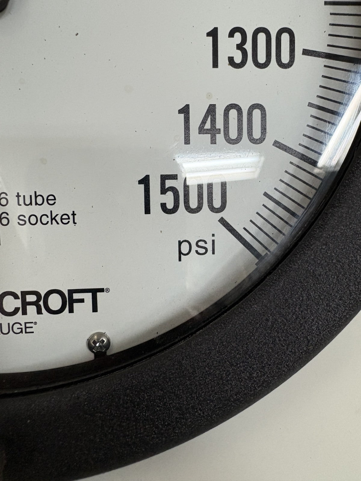 ASHCROFT DURA GAUGE AISI 316 TUBE SOCKET PRESSURE 8" 0-1500 GAUGE