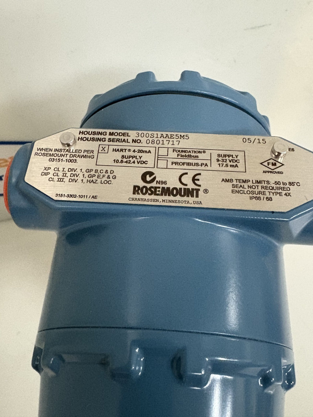 ROSEMOUNT PRESSURE TRANSMITTER 300S1AAE5M5 W/SUPER MODULE 3051S3CD2A2E11A1AE5M52