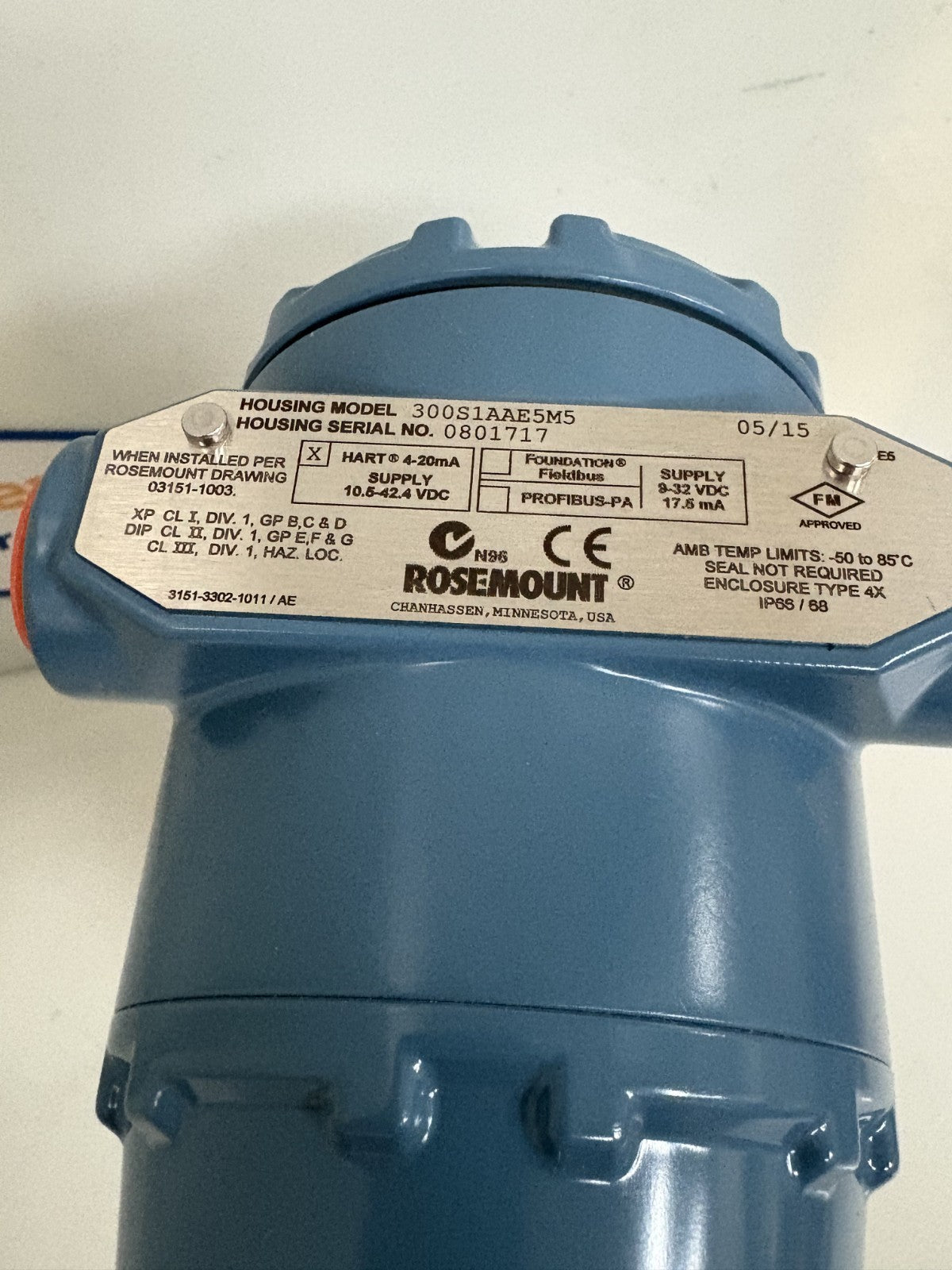 ROSEMOUNT PRESSURE TRANSMITTER 300S1AAE5M5 W/SUPER MODULE 3051S3CD2A2E11A1AE5M52