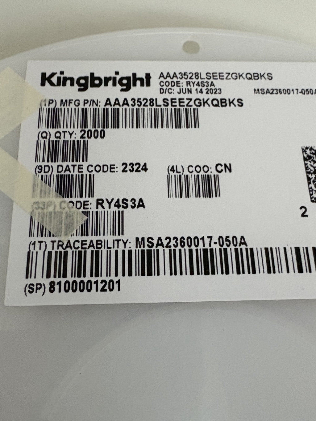 LOT OF 489 KINGBRIGHT LED RGB CLEAR 4 SMD AAA3528LSEEZGKQBKS