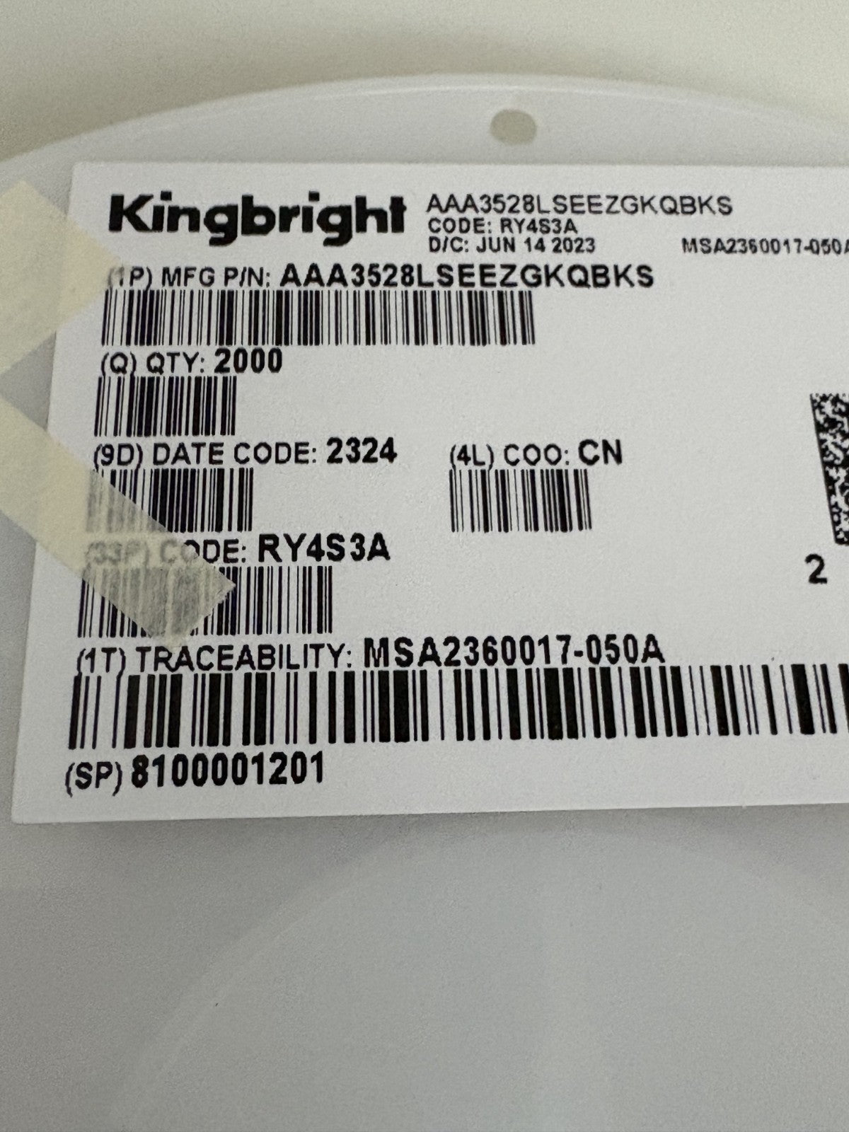 LOT OF 489 KINGBRIGHT LED RGB CLEAR 4 SMD AAA3528LSEEZGKQBKS