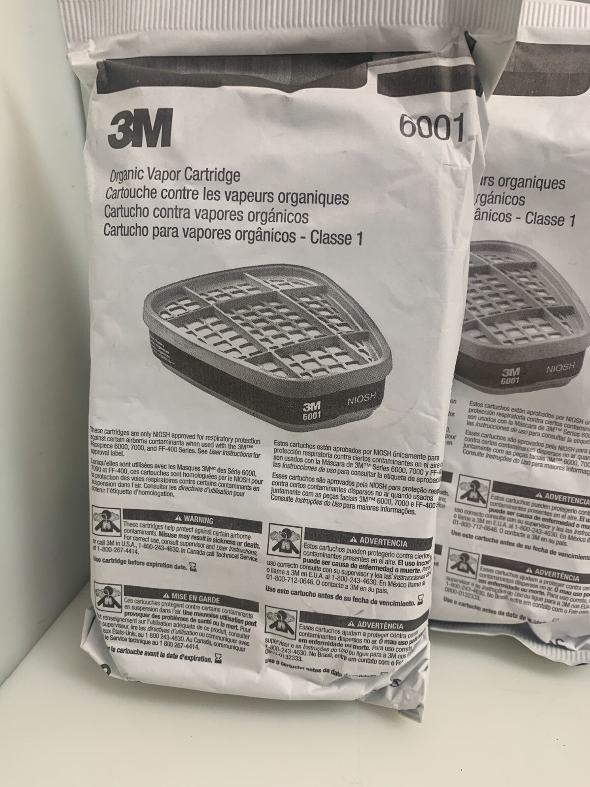 Lot of 4 3M Organic Vapor Cartridge 6001