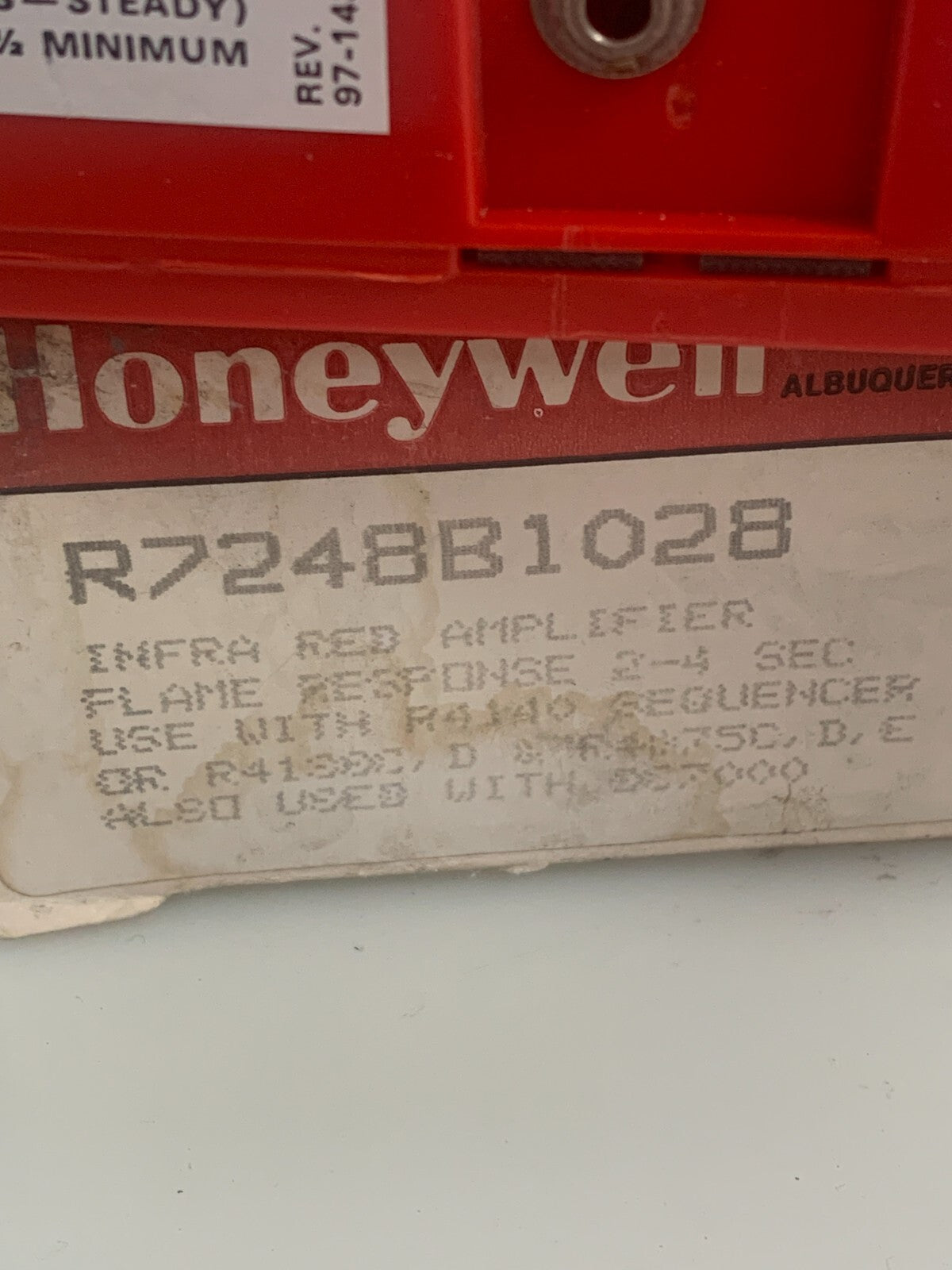 HONEYWELL R7248B1028 1 / R7248B10281 Infrared Amplifier Ampli-check
