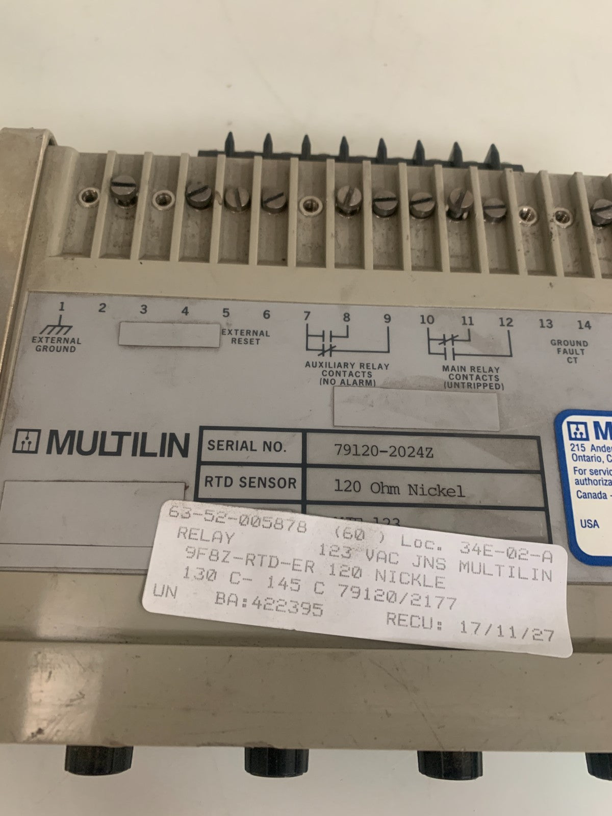 MULTILIN INC CURRENT MONITOR MJE 123