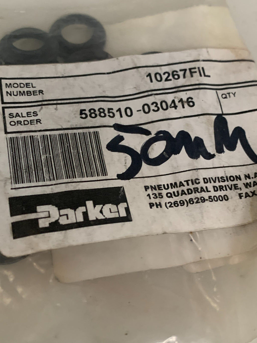 PARKER 50MM SEAL 10267FIL BAG OF 10