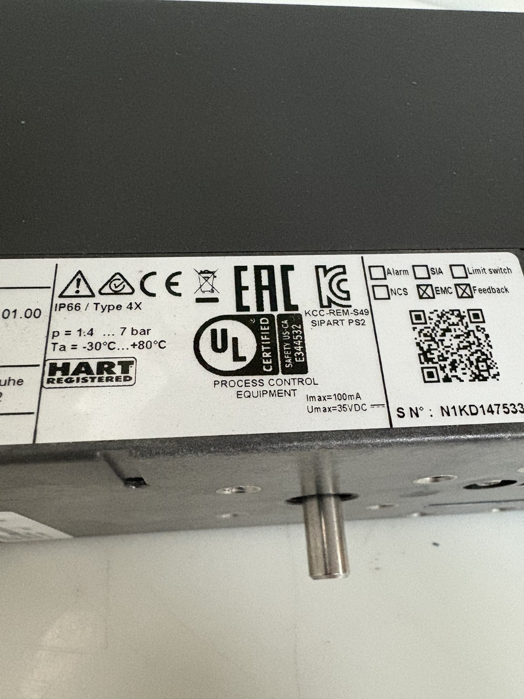 SIEMENS SIPART HART POSITIONER 6DR5120-0NN03-0AA9
