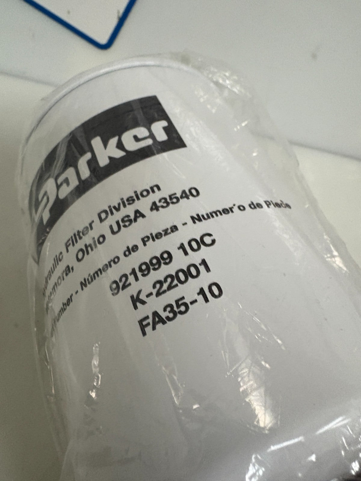 PARKER HYDRAULIC FILTER 921999 10C