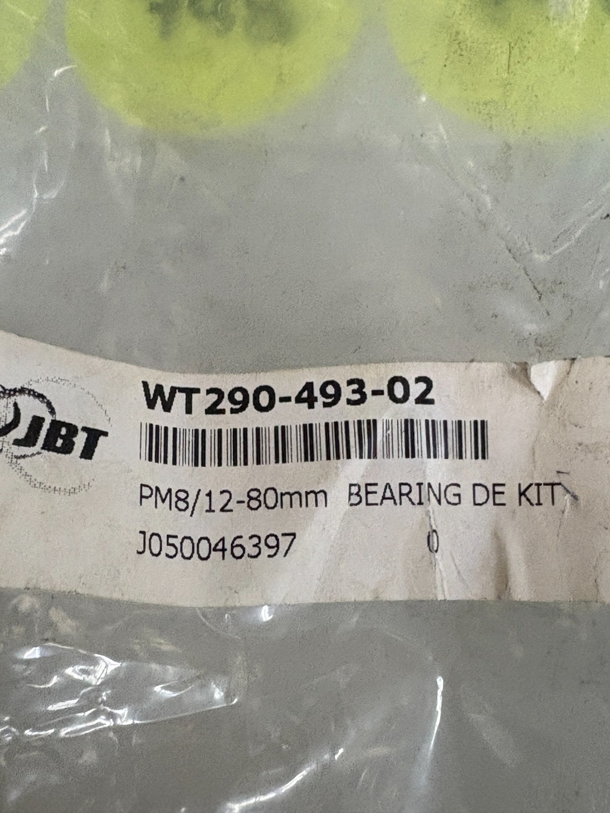 JBT PM8/12-80MM BEARING KIT WT290-493-013