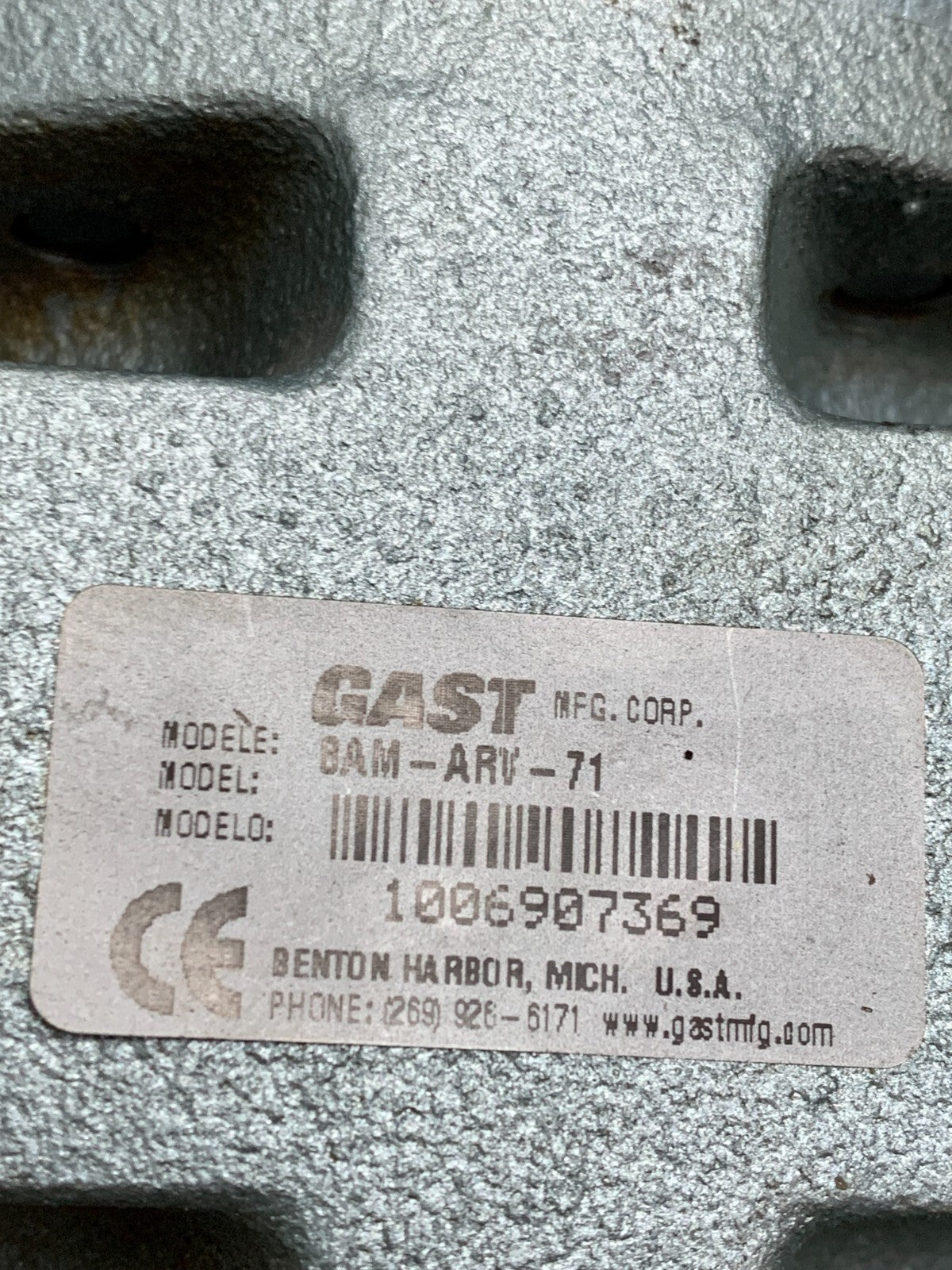 Gast Gear Box 8AM-ARV-71