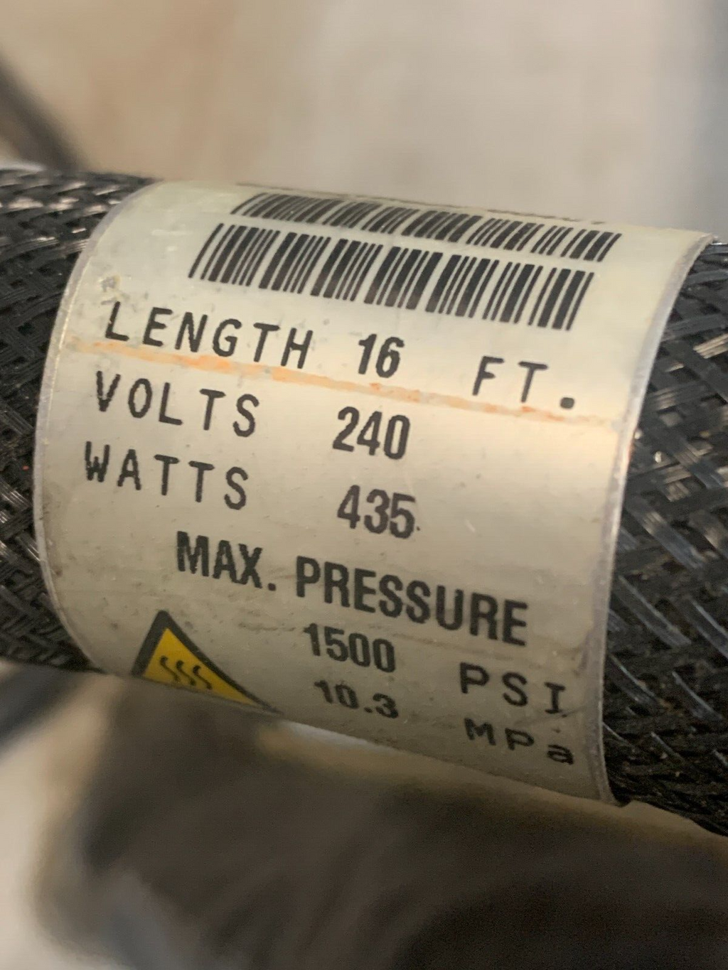 Nordson 16' Glue Hose 104008D with complete Glue Knozzle H401T
