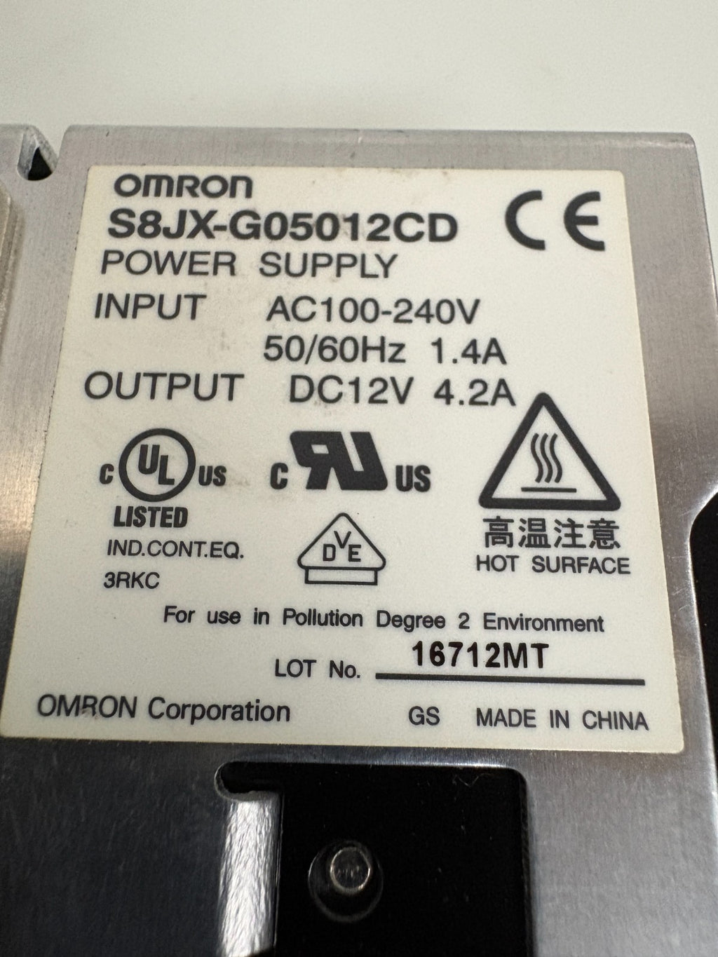 OMRON POWER SUPPLY S8JX-G05012CD