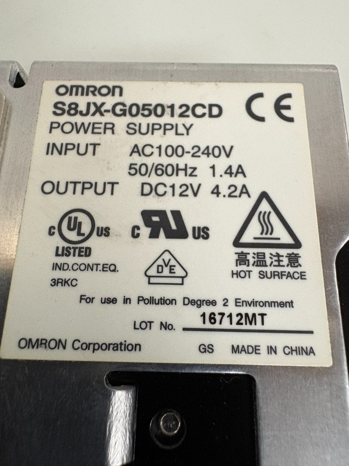 OMRON POWER SUPPLY S8JX-G05012CD