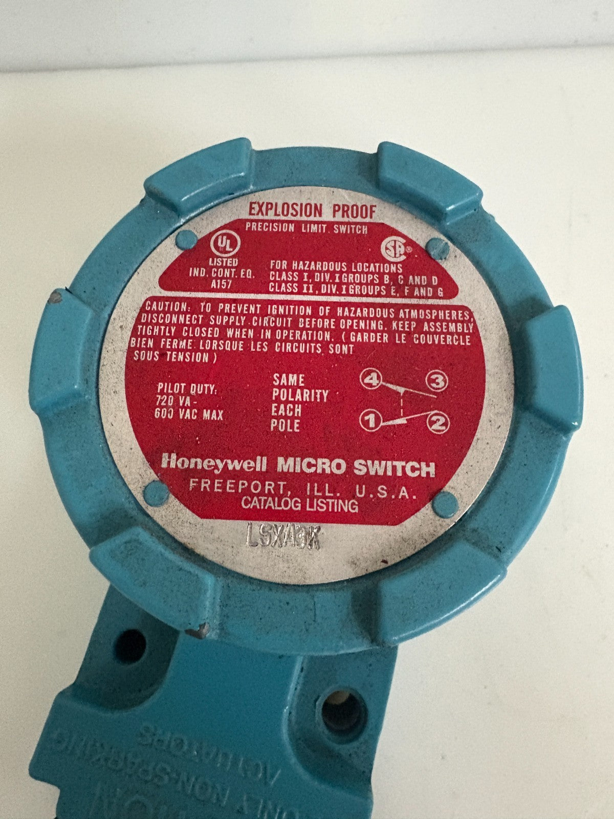 HONEYWELL MICRO SWITCH EXPLOSION PROOF LSXA3K