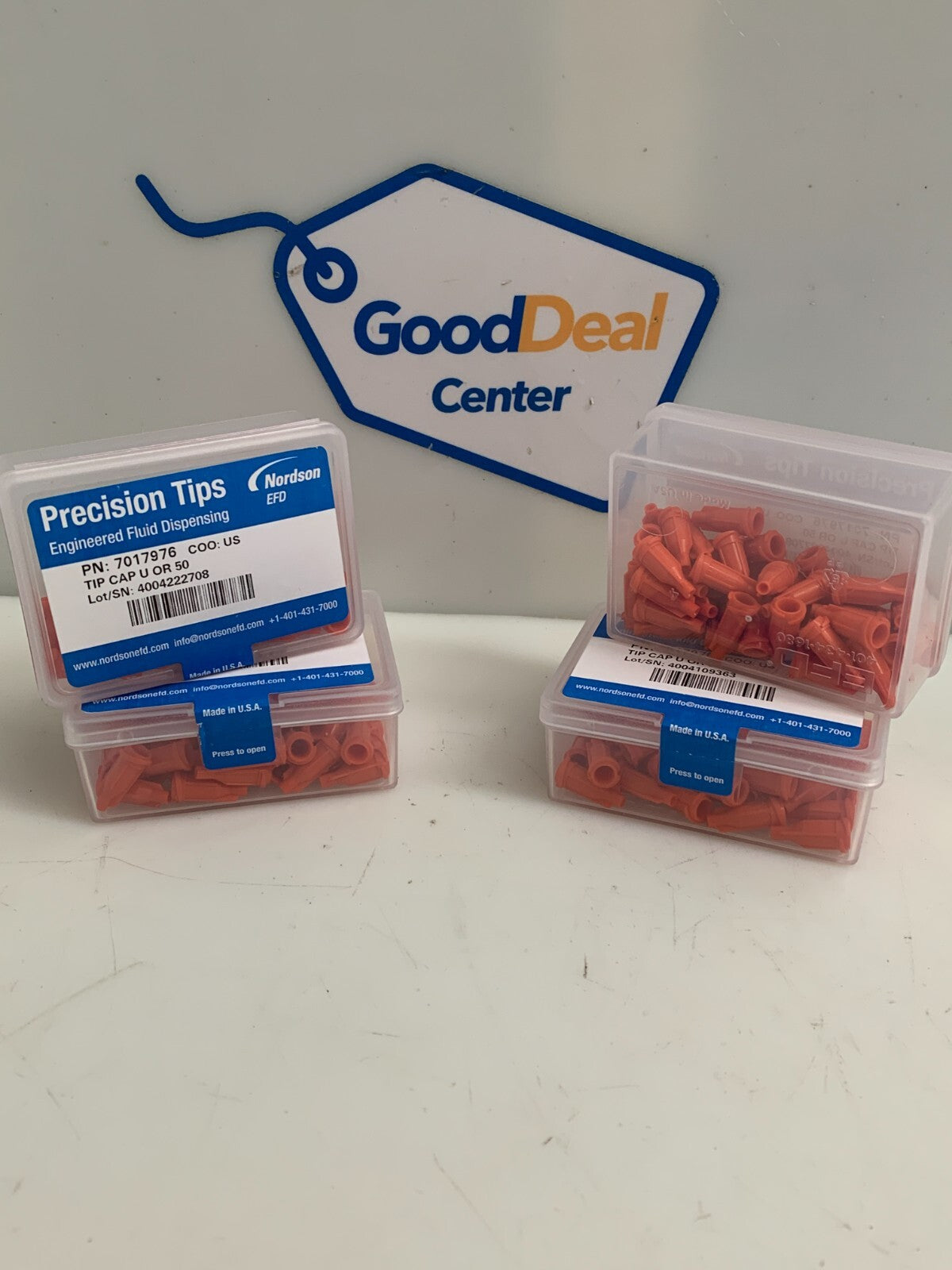 Lot of 4 Nordson EFD Precision Tips 7017976 COO: US Orange 50/box