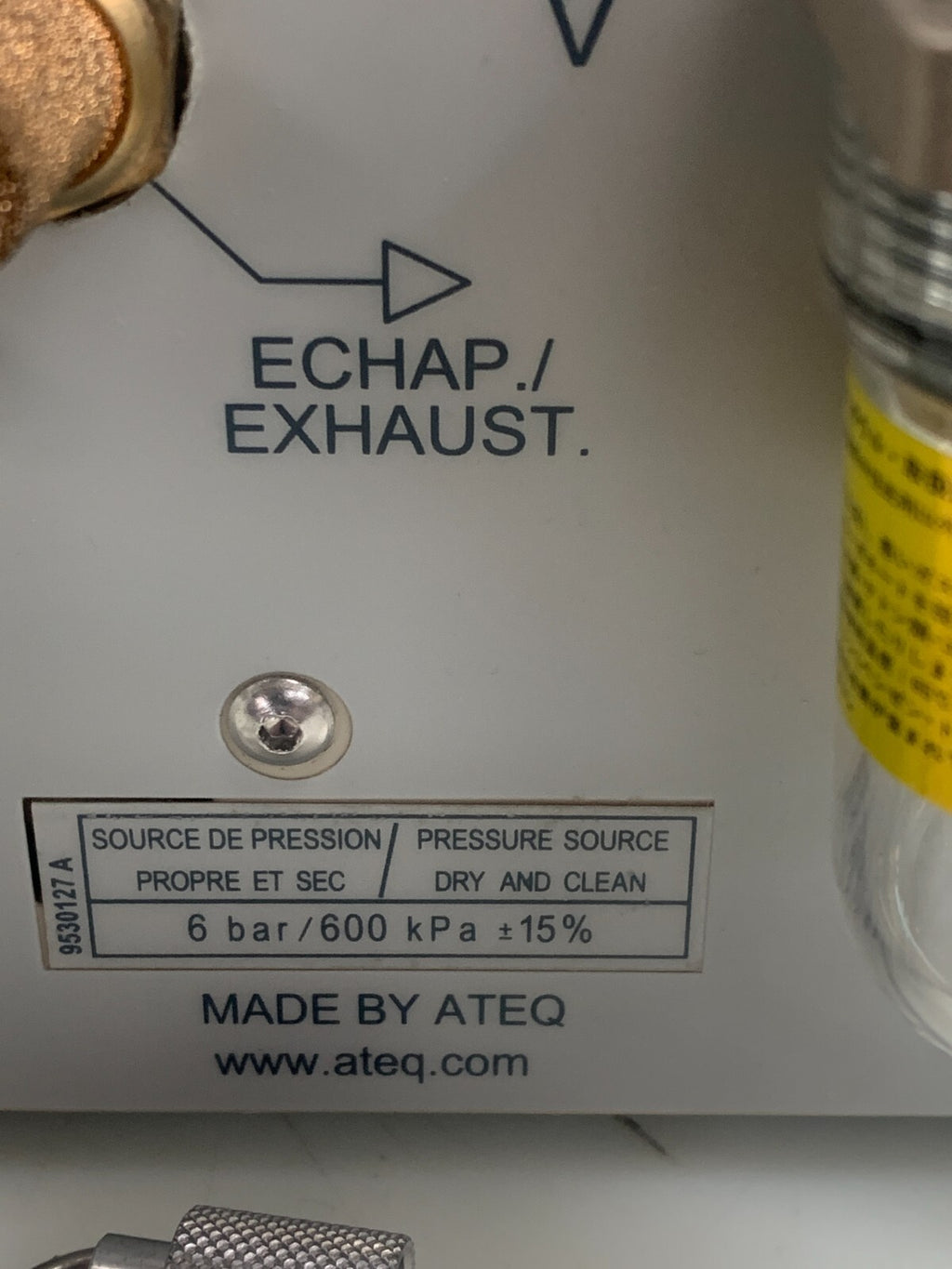ATEQ E173-1372 Speed Leak Tester (MISSING KEY)