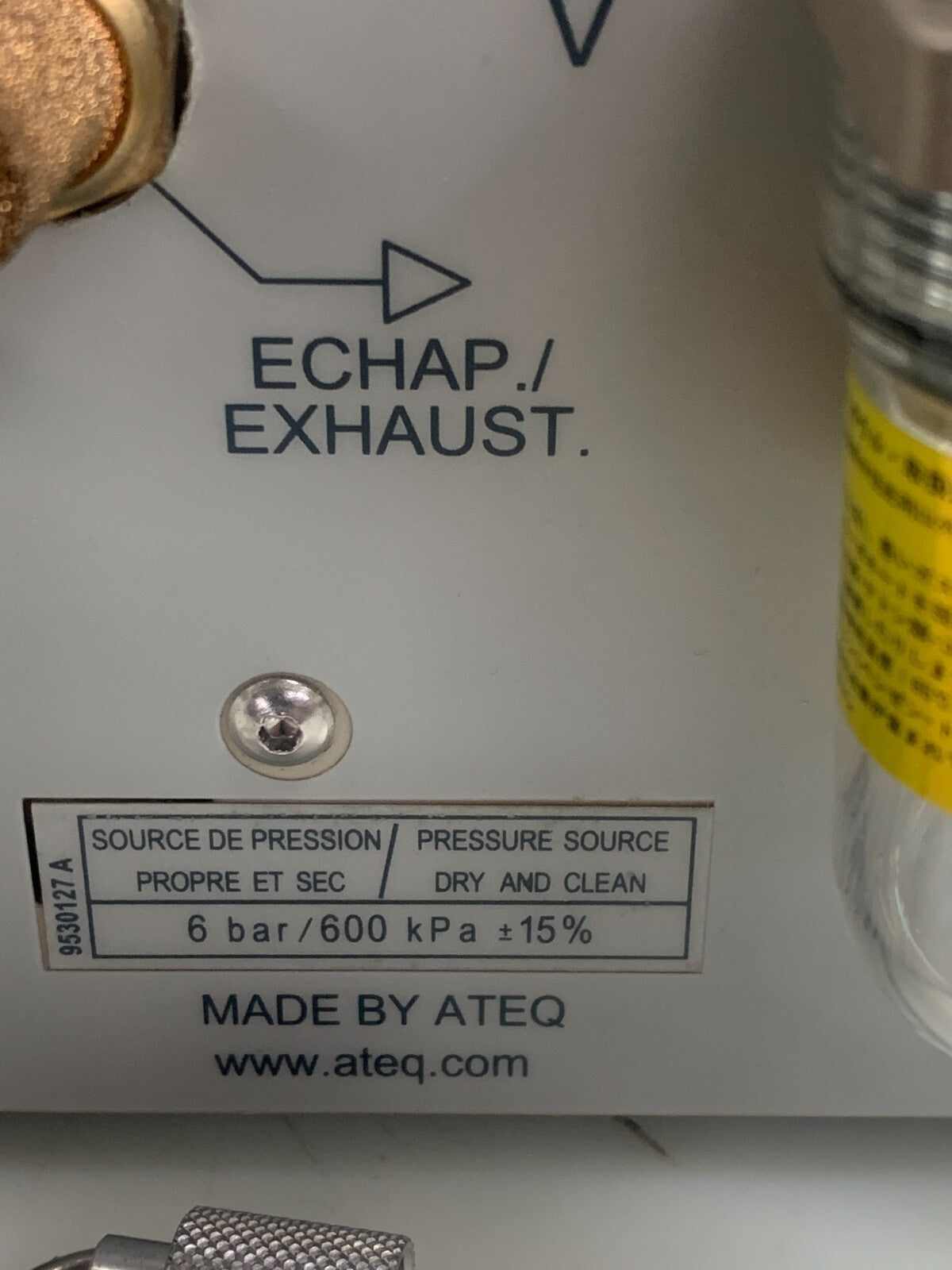 ATEQ E173-1372 Speed Leak Tester (MISSING KEY)