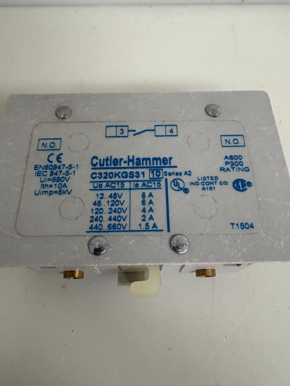 EATON CUTLER HAMMER FREEDOM AUXILIARY CONTACT C320KGS311
