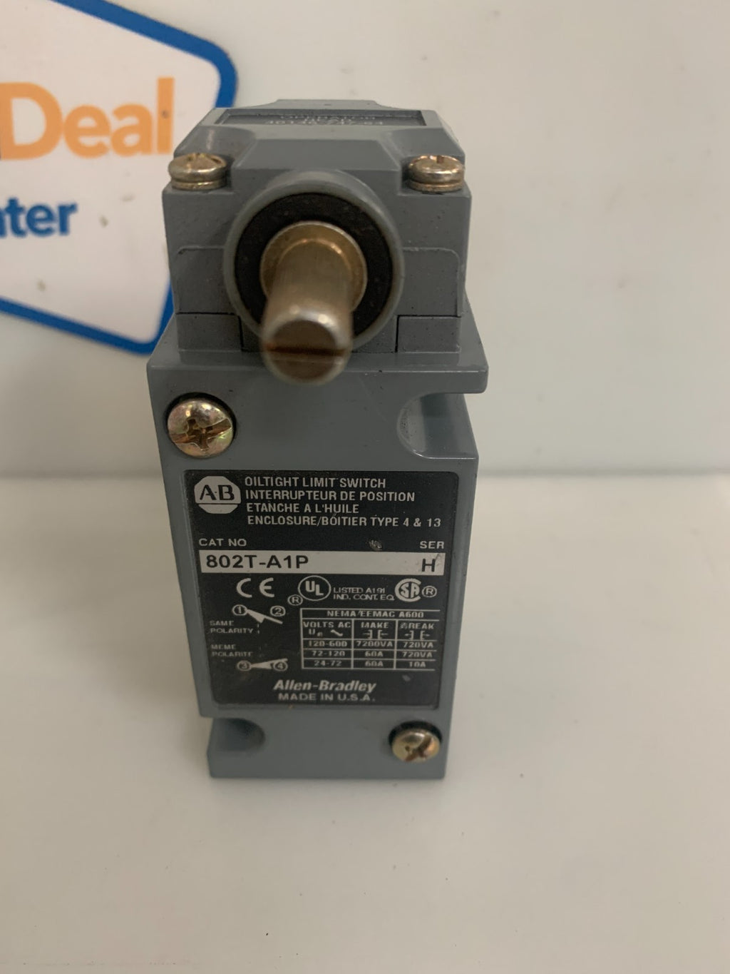 ALLEN BRADLEY OIL TIGHT LIMIT SWITCH 802T-A1P SER H