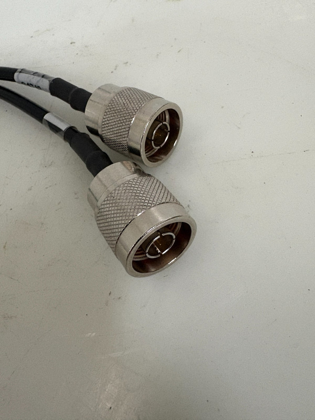 LOT OF 2 FAIRVIEW MICROWAVE COAXIAL CABLE 12" W/2 N TYPE PLUG FMC 0101223-121