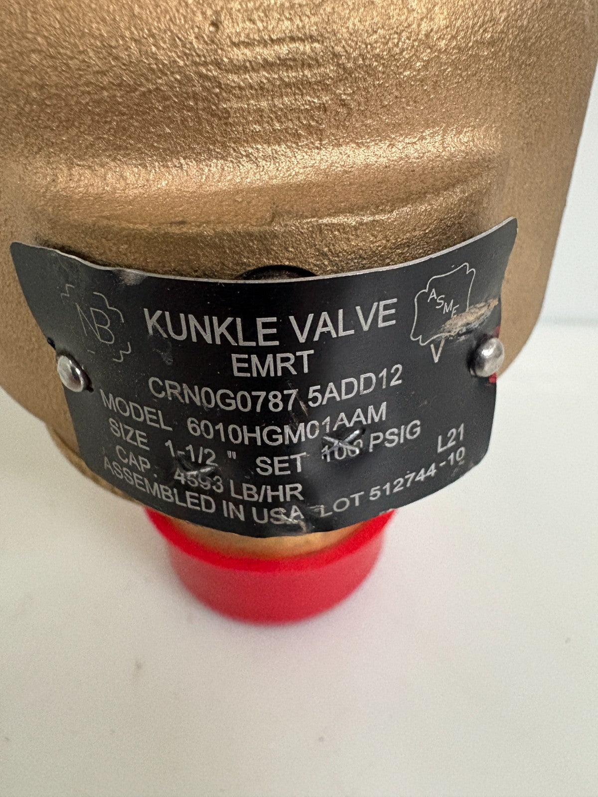 KUNKLE 1 1/2 VALVE EMRT 6010 HHM01AAM2