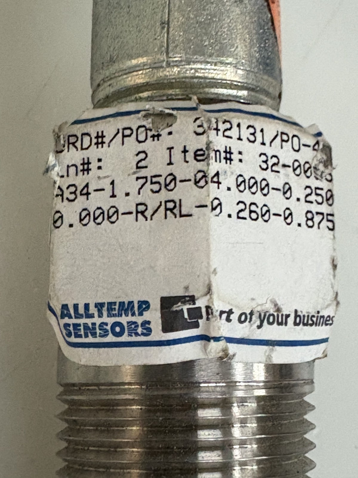 WIKA RESISTANCE TEMPERATURE DETECTOR A34-1.750-04.000-0 4000 SERIES TIP 5 3/4"