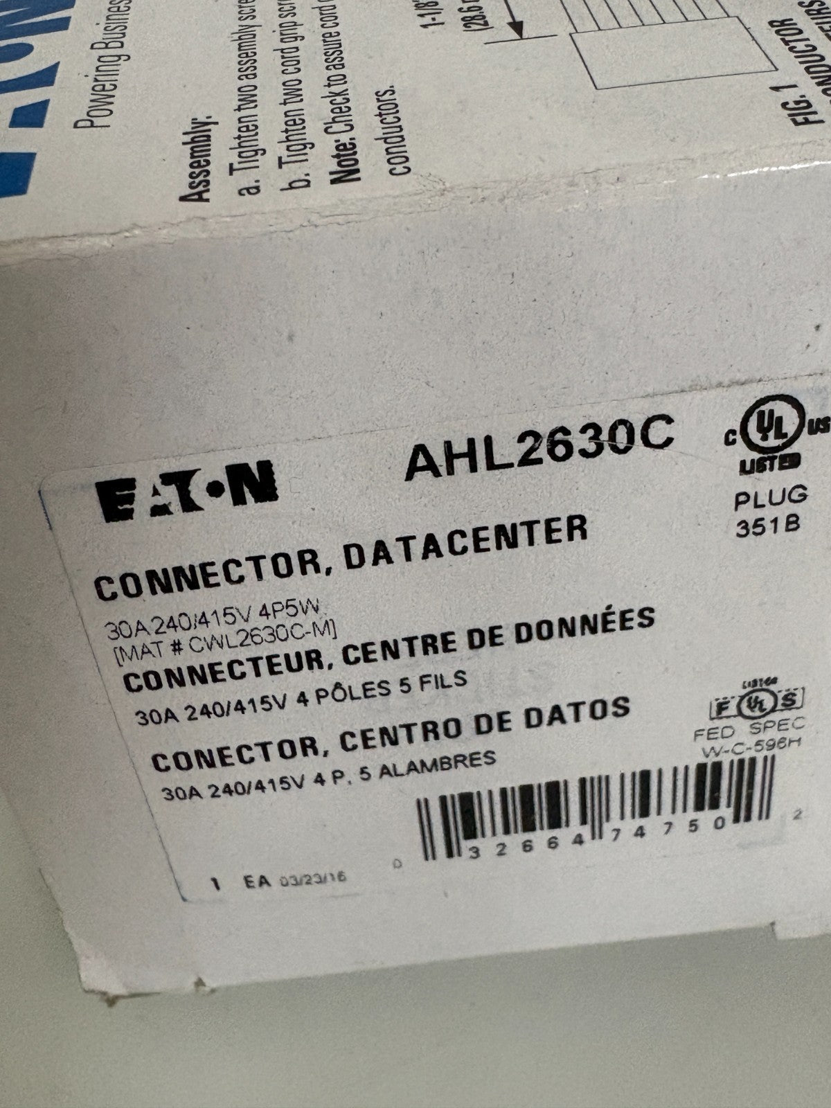 LOT OF 2 EATON DATACENTER CONNECTOR AHL2630C2