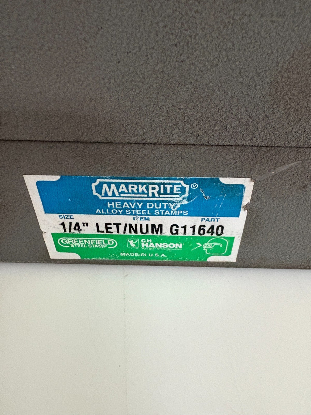 HANSON GREENFIELD MARKRITE HEAVY DUTY LET/NUM G11640 STAMPS1