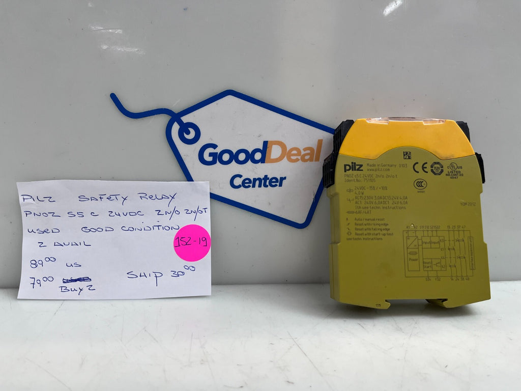 PILZ 751105 PNOZ s5 C 24VDC 2n/o 2n/ot  Safety Relay